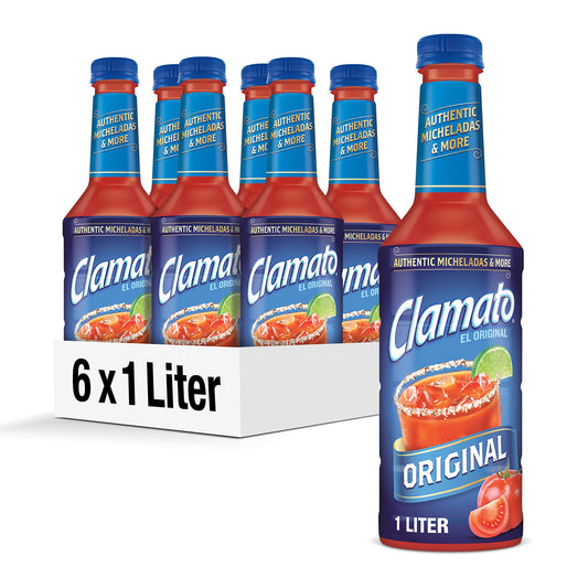 Clamato Original Tomato Cocktail Mixer, 1L Pack of 6