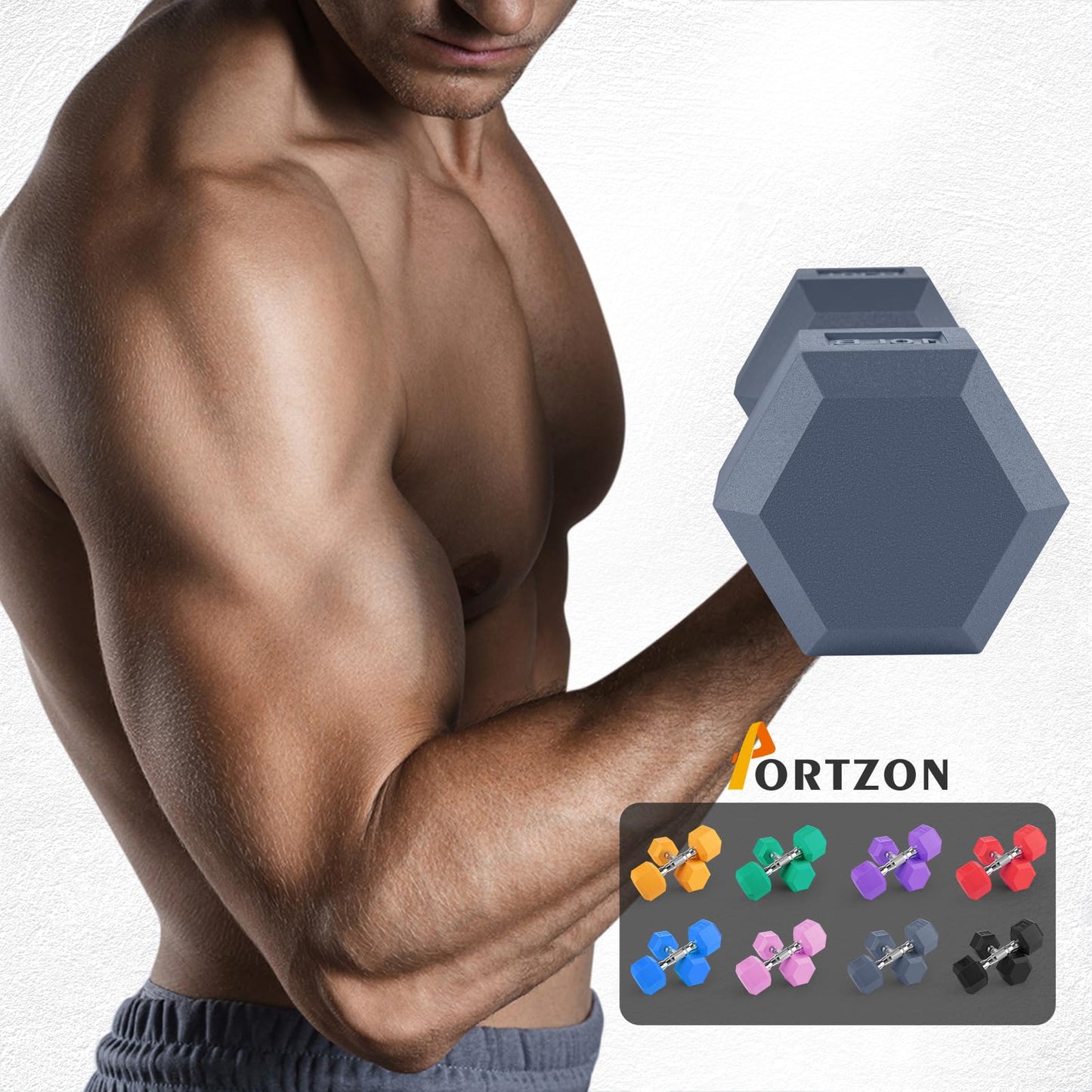 Portzon 2-Pack Pink Neoprene Dumbbells, 1-15 LB