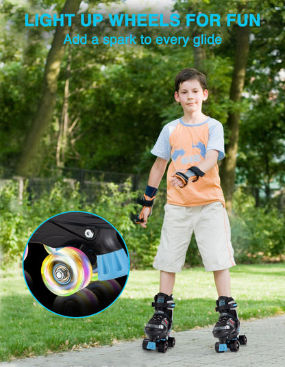 Adjustable Kids Roller Skates with Light Up Wheels