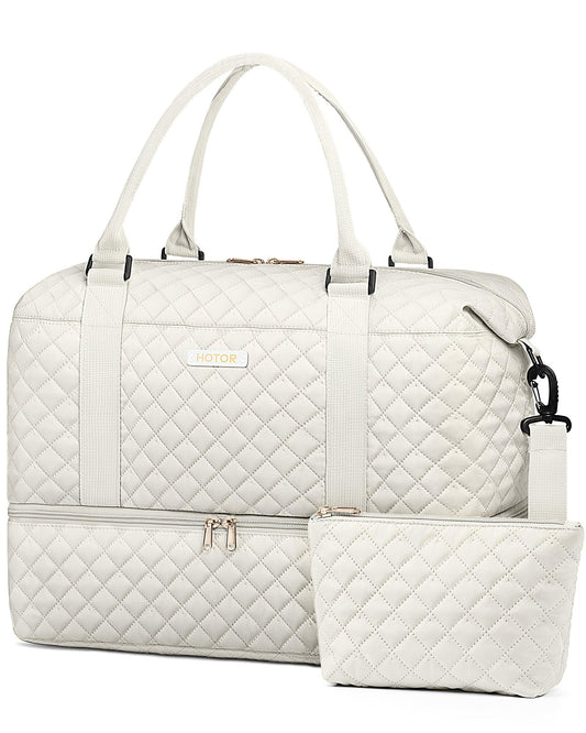HOTOR Weekender Duffel Bag with Shoe Compartment