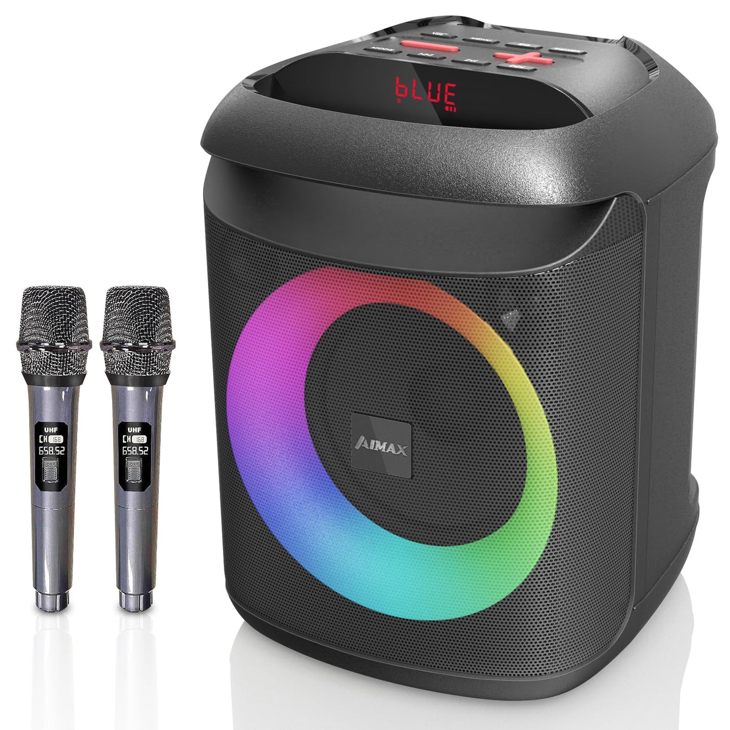 AIMAX Bluetooth Karaoke Machine with 2 Microphones