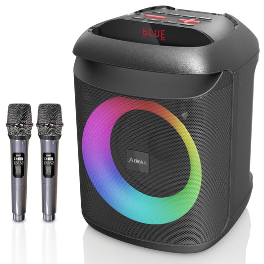 AIMAX Bluetooth Karaoke Machine with 2 Microphones