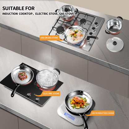 Stainless Steel 10-Piece Cookware Set with Lids