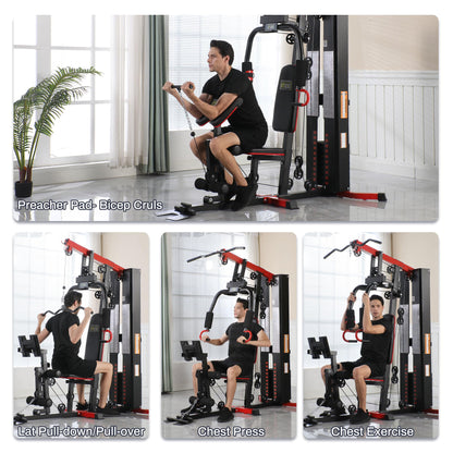 Fitvids Multifunctional Home Gym Equipment with 160 lbs Weight Stack