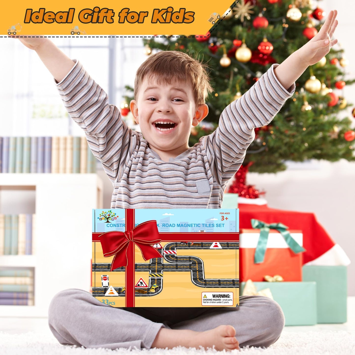 Magnetic Tiles Construction Vehicle Set for Kids