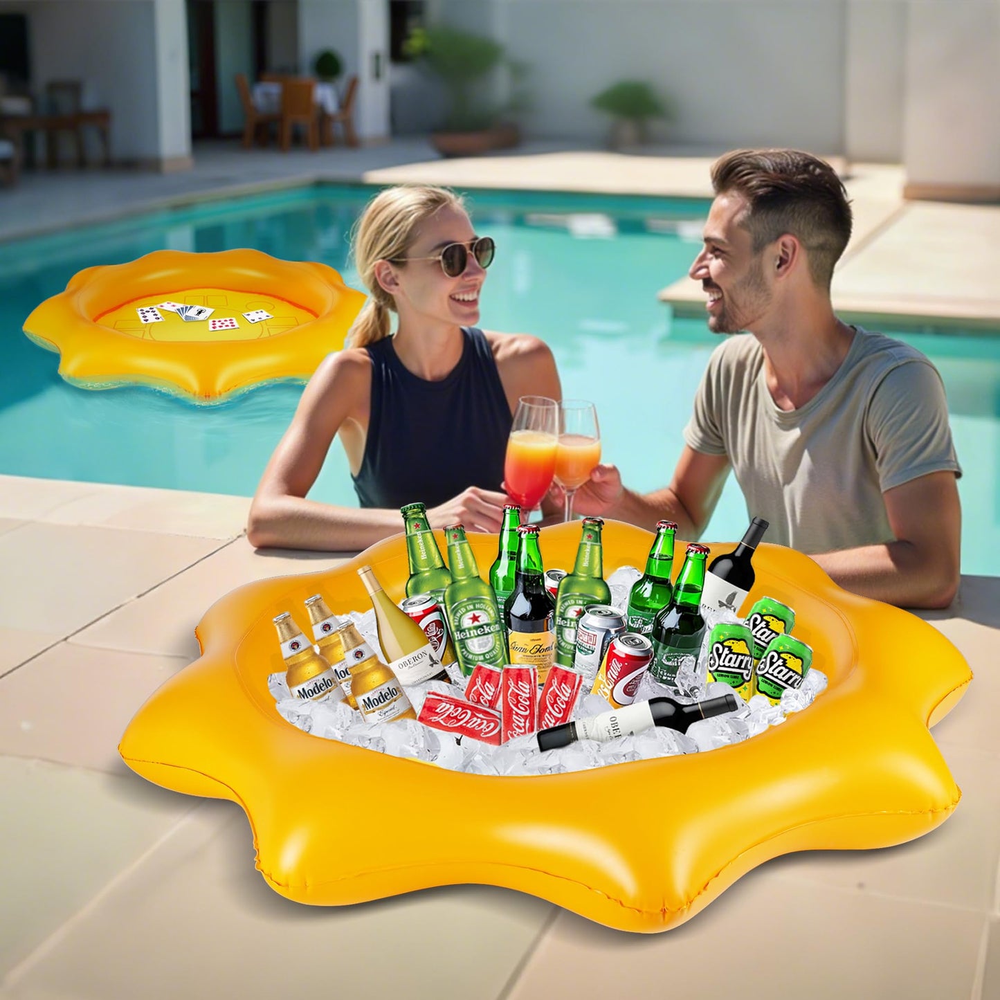 2-Pack Inflatable Serving Bars for Pool Parties