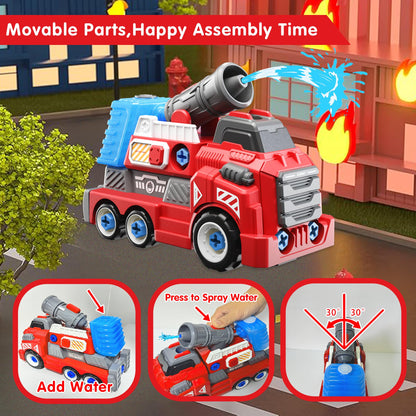 Fire Rescue Toy Truck with Electric Drill Set