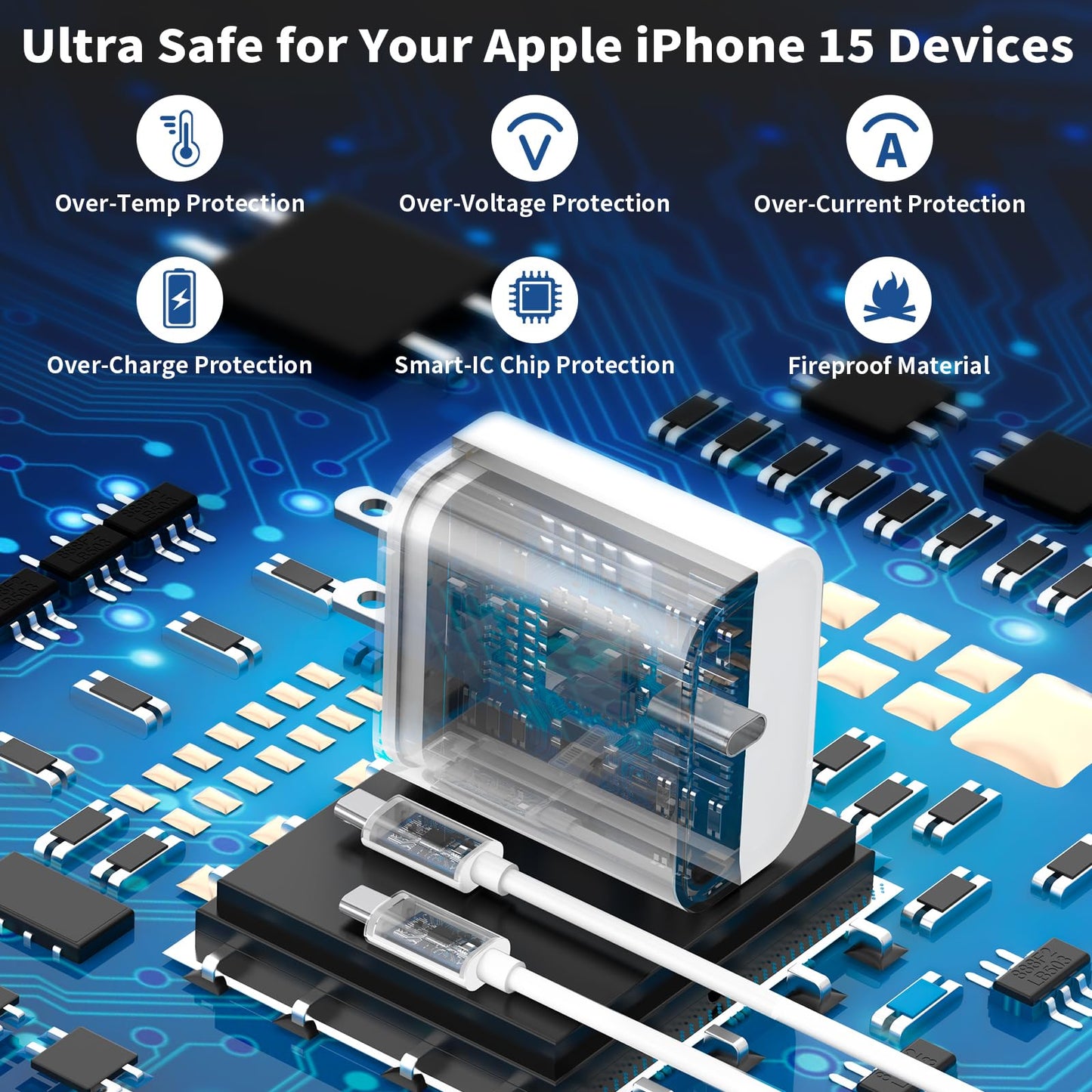 3 Pack Fast Charging iPhone 16 Charger