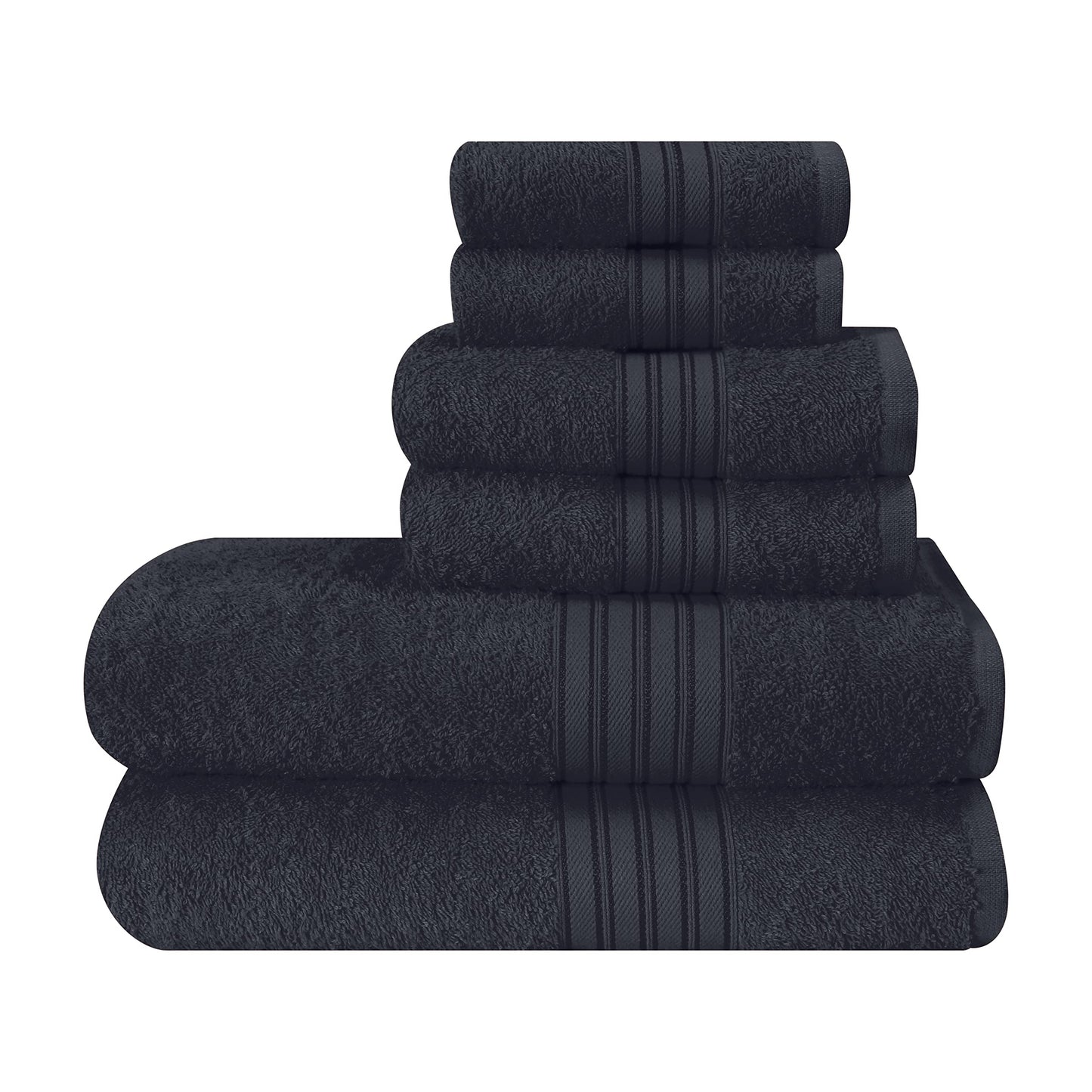 BOUTIQUO 6-Pack Ultra Soft Cotton Towel Set