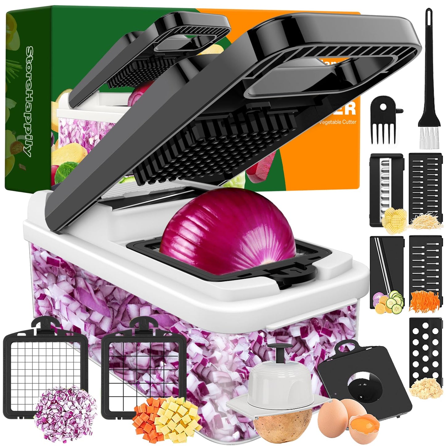 12-in-1 Vegetable Chopper with 7 Blades