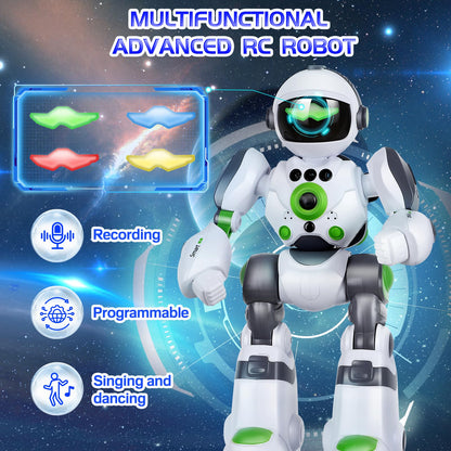 Zreswap Robot Toys Gift for Kids: Remote Control Robot Programmable Robot with Record Voice Music Dancing Gesture Control, for Toddler Boys and Girls