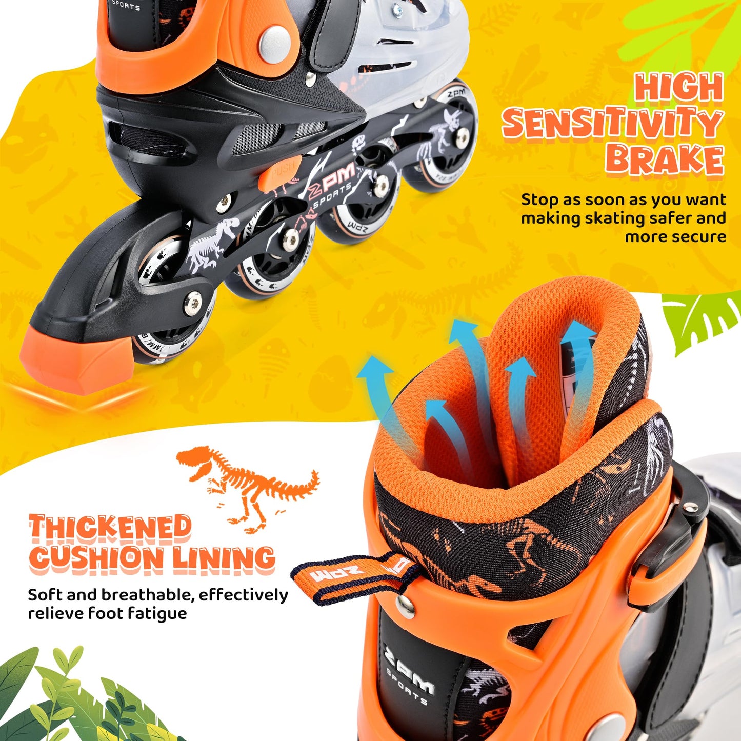 2PM SPORTS Adjustable Inline Skates with Light Up Wheels