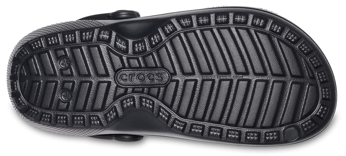 Crocs unisex adult Men's and Women's Classic Lined | Fuzzy Slippers Clog, Black/Black, 11 Women 9 Men US