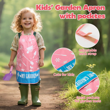 Kids Gardening Tools Set with Tote Bag & Pots