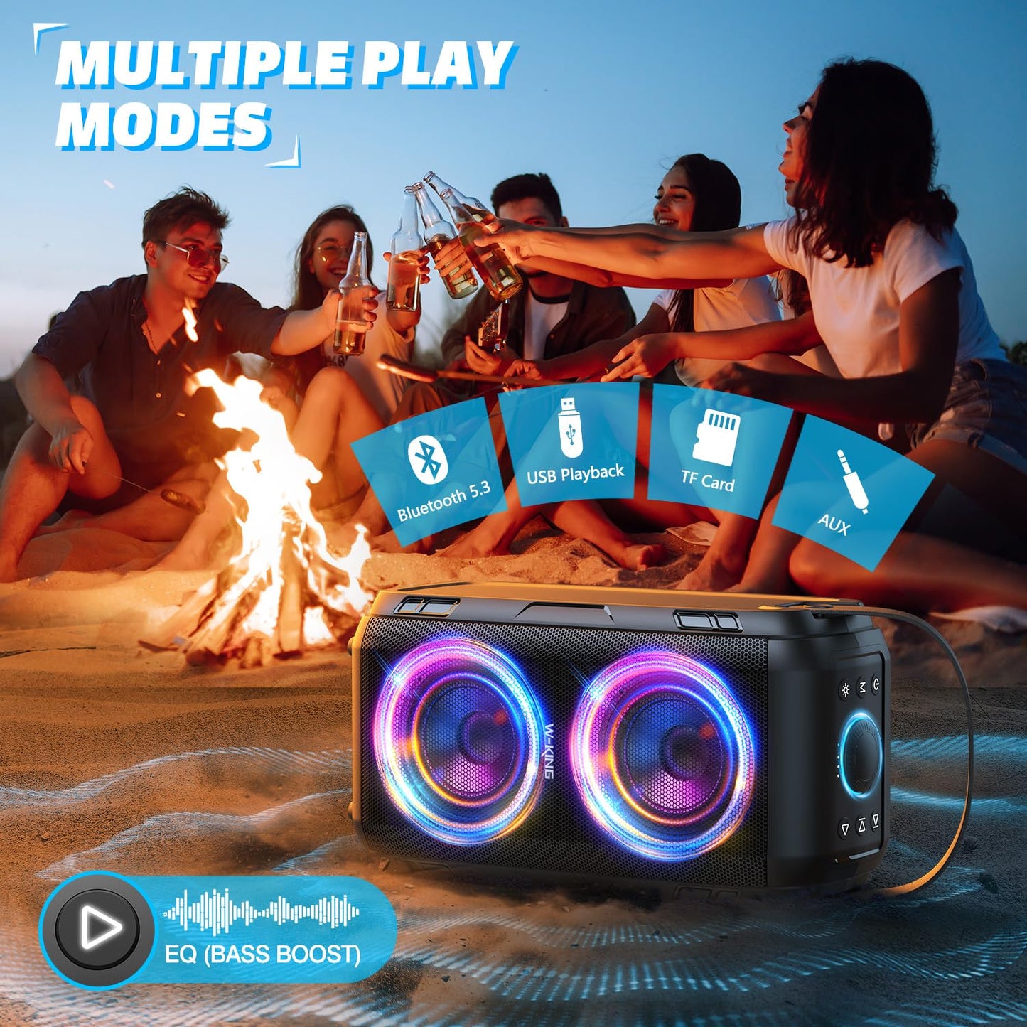 80W W-KING Bluetooth Party Boom Box Speaker