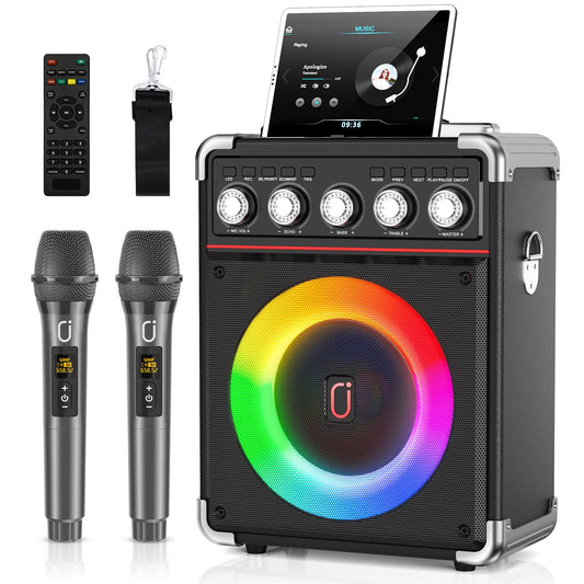 Karaoke Machine with 2 Microphones by HWWR