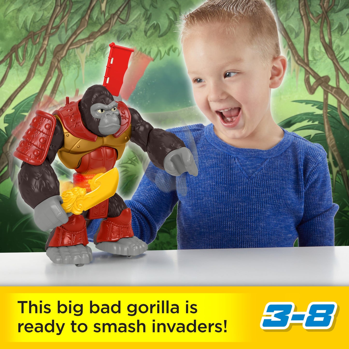 Fisher-Price Silverback Gorilla Figure with Accessories