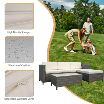 Outdoor Patio Sectional Furniture Set - Beige