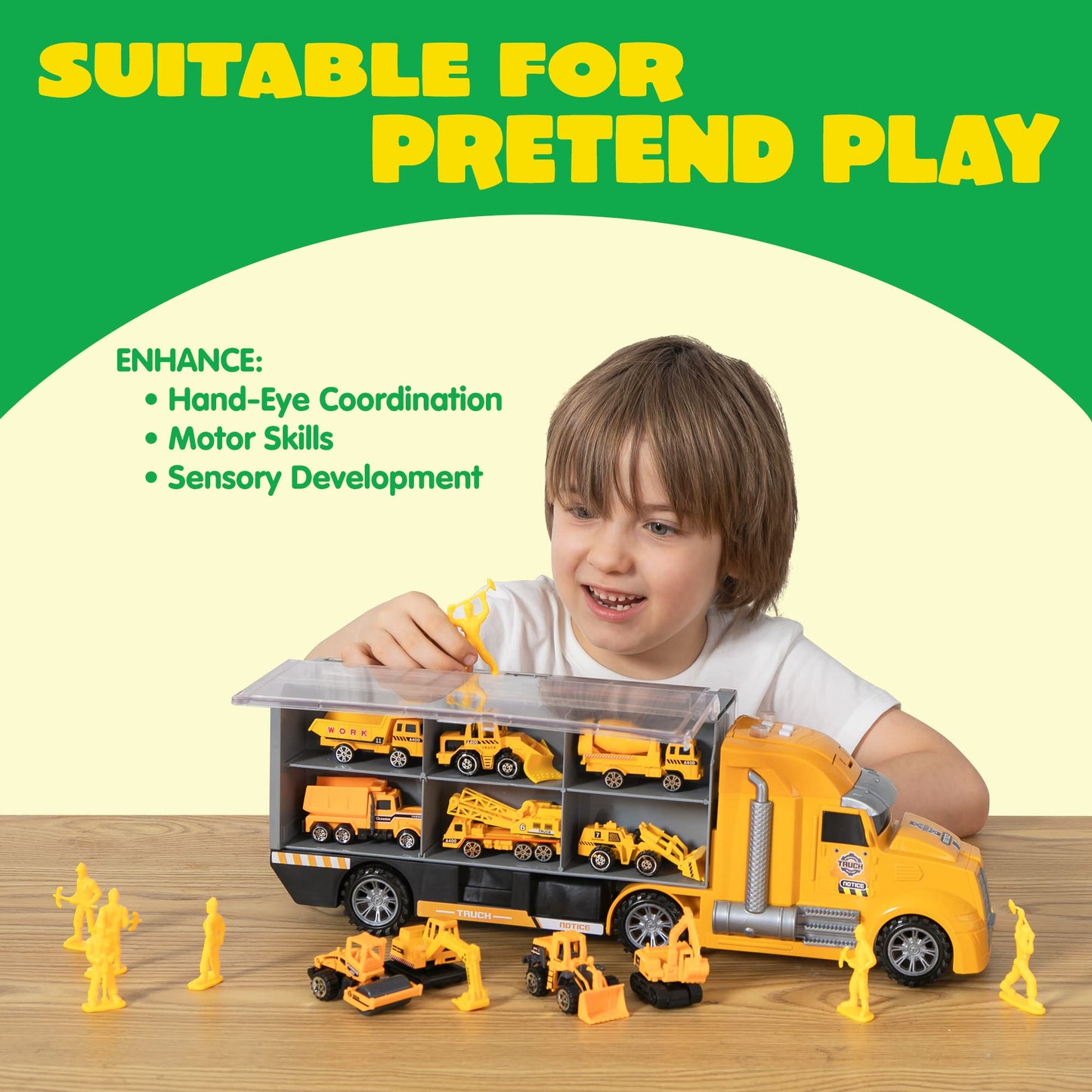 JOYIN 25-in-1 Construction Truck Toy Set