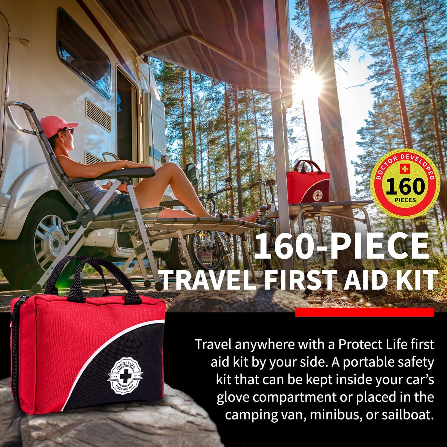 Protect Life 160-Piece Travel First Aid Kit
