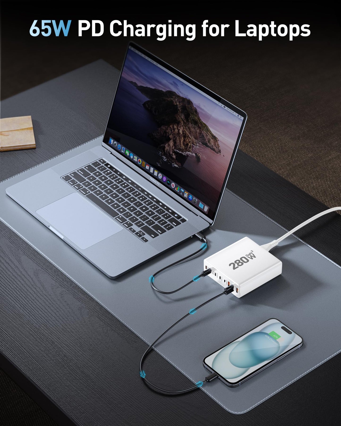 280W 8-Port USB C Charging Station