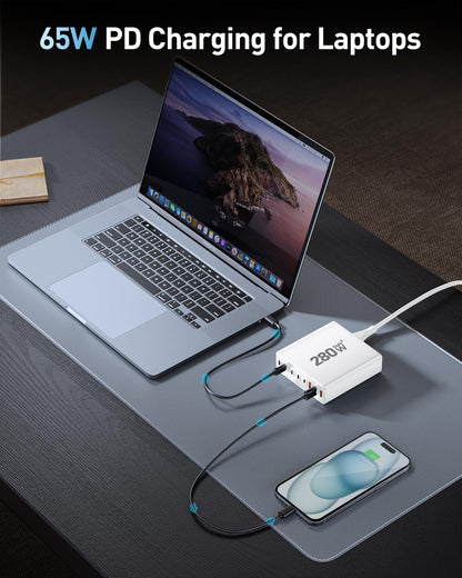 280W 8-Port USB C Charging Station