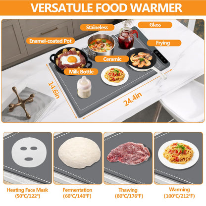 Rollable Electric Warming Tray with 6 Temp Settings