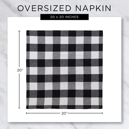 DII Gray & White Buffalo Check Napkin Set