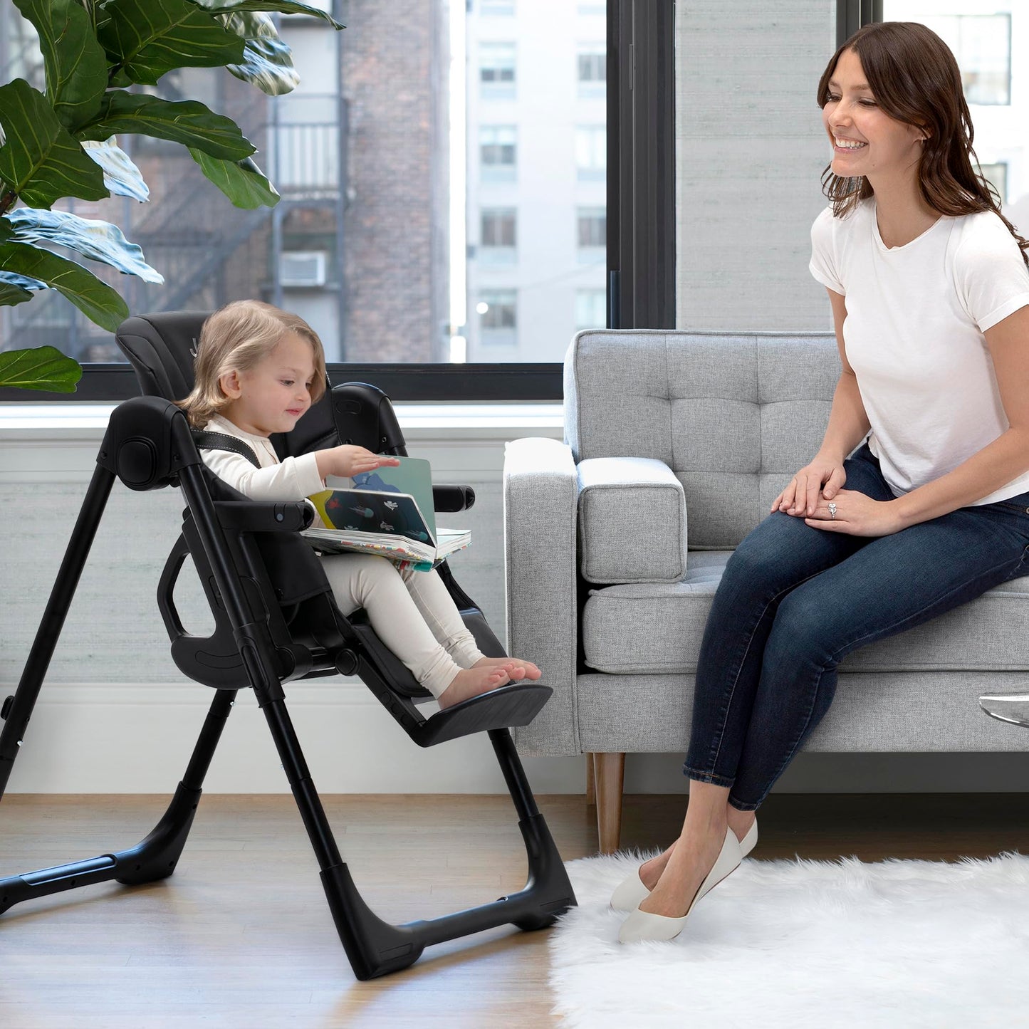 Jeep High Chair with Adjustable Height & Recline