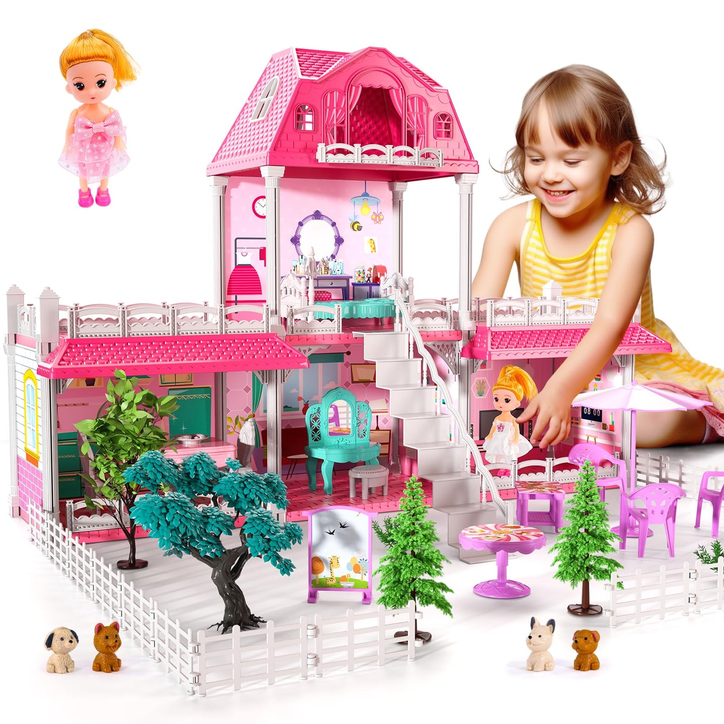 Lucky Doug Building Toys for 3 4 5 6 7 Years Old Girls Toddlers Kids, DIY STEM Building Toys for Girls Kids, Pretend Play Toys