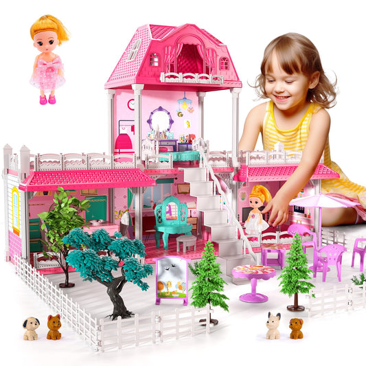 Lucky Doug Building Toys for 3 4 5 6 7 Years Old Girls Toddlers Kids, DIY STEM Building Toys for Girls Kids, Pretend Play Toys