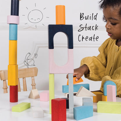 60-Piece Le Toy Van Wooden Building Blocks Set