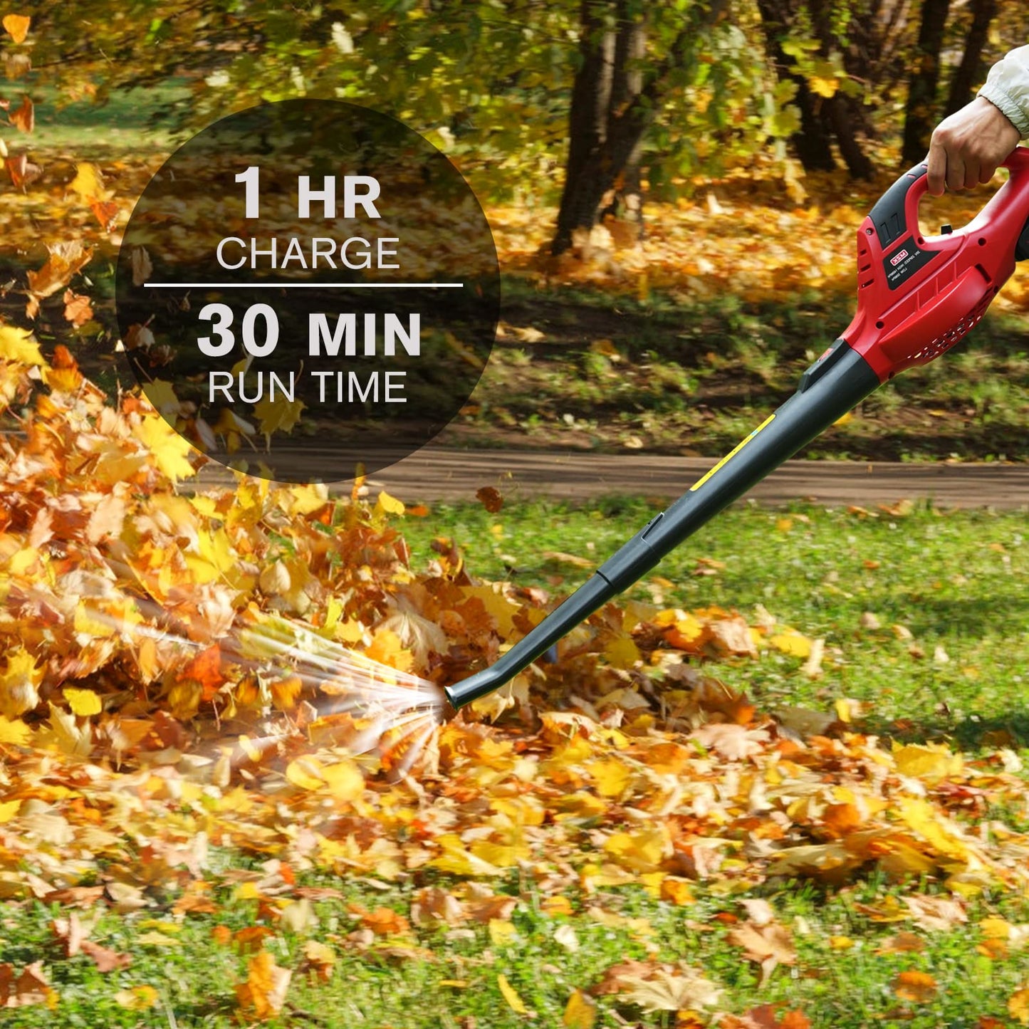 MZK Cordless Leaf Blower,20V Battery Powered Leaf Blower for Lawn Care, Electric Lightweight Mini Leaf Blower(Battery & Charger Included)