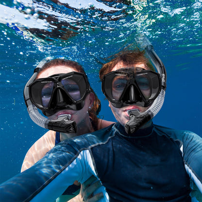 HiiPeak Dry Snorkel Set with Panoramic Mask
