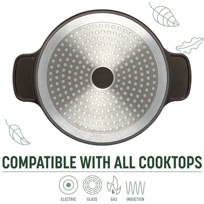 Goodful All-In-One Pot, Multilayer Nonstick, High Performance Cast Dutch Oven With Matching Lid, Roasting Rack And Turner, Made Without PFOA, Dishwasher Safe Cookware, 4.7-Quart, Graphite