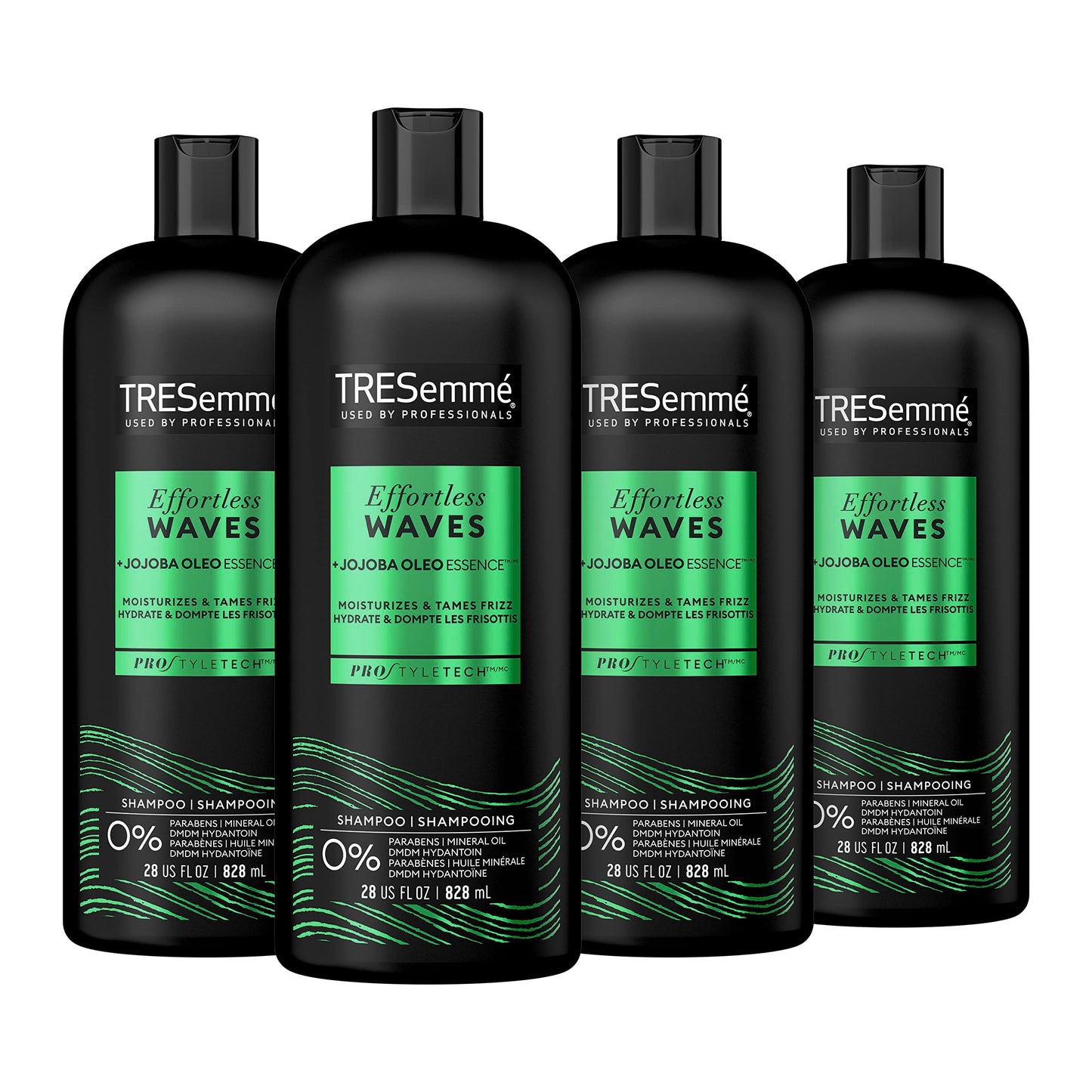 TRESemmé Hydrating Shampoo 4 Count With Jojoba Oleo Essence For Curl Definition And Frizz Protection 28 Oz