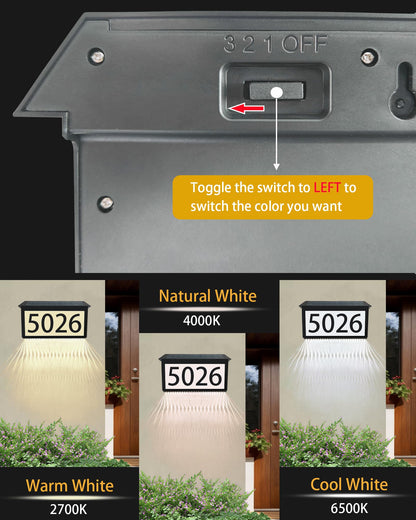 Solar LED House Number Sign for Outdoor Use