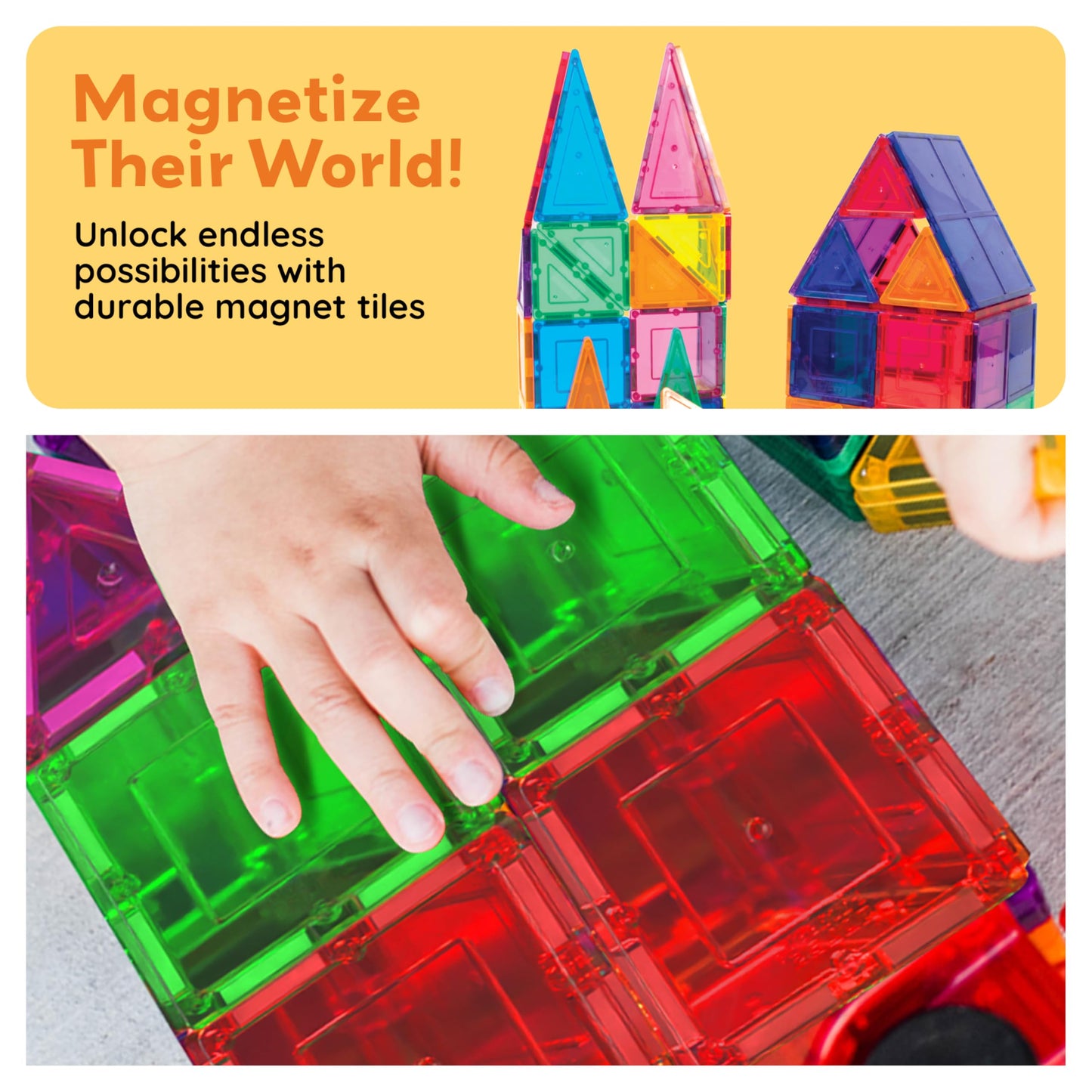 PicassoTiles 100-Piece Clear Magnetic Building Set