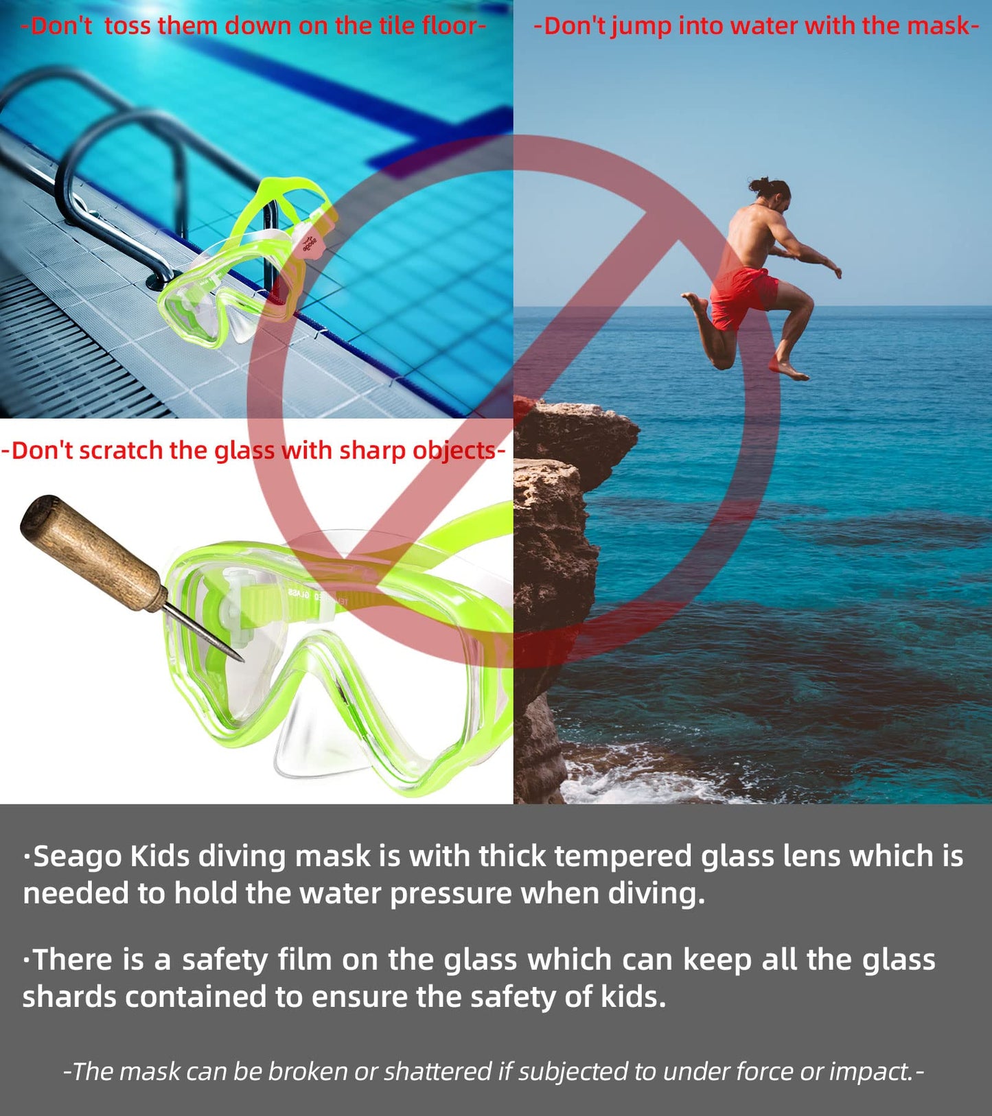 Kids Swim Goggles Snorkel Mask Diving Scuba Mask Snorkeling Goggles for Kids Boys Girls Youth, Anti-Fog 180° Clear View Kids Pool Underwater Swimming Goggles with Nose Cover, Snorkel Swim Equipment