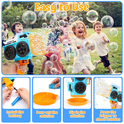 Eaglestone Bubble Machine Gun for Kids, 139 Hole Automatic Bubbles Wand, Blower, Maker for Toddlers- Outdoor Bubble Toys for Boys & Girls - Easter,Wedding, Party Gifts for Ages 3 4 5 6 7 8