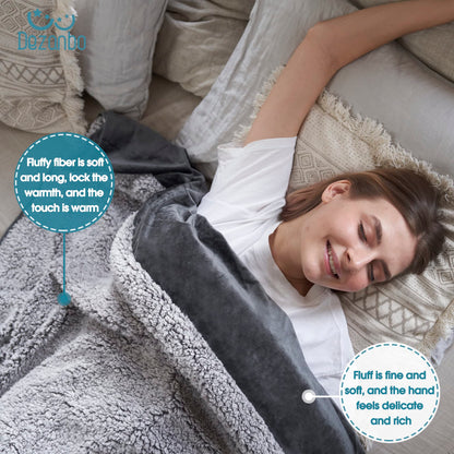 DEZANBO Sherpa Throw Blanket for Couch Soft Blankets & Throws,Fleece Reversible,Throw Blankets for Bed Sofa,Fuzzy Fluffy Warm Cozy Plush,50 x 60 inches,Grey