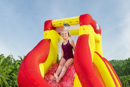 Bestway H2OGO! Lava Splash Kids Inflatable Water Park | Outdoor Slide, Climbing Wall, Splash Pool, Sprinkler | Great for Kids Ages +5