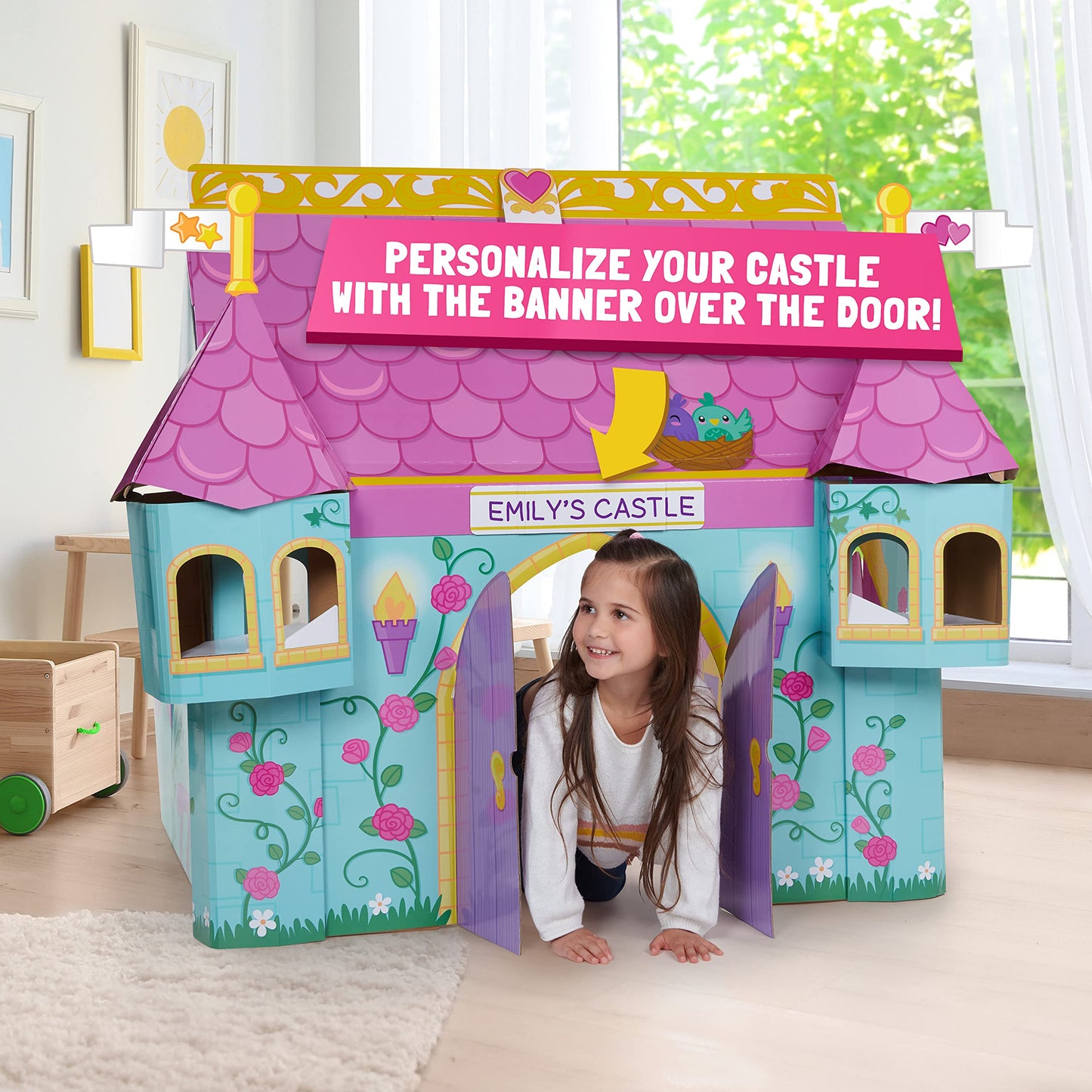 Pop2Play Fairytale Castle – Role Play Toy Helps Develop Kids Imagination – Made from Strongfold Cardboard