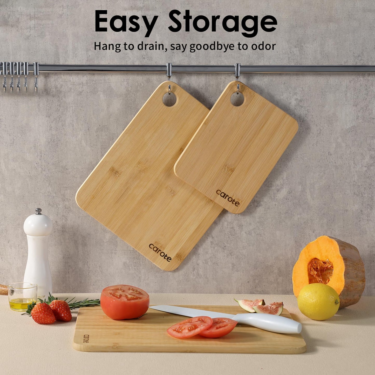3pcs Bamboo Cutting Boards by CAROTE