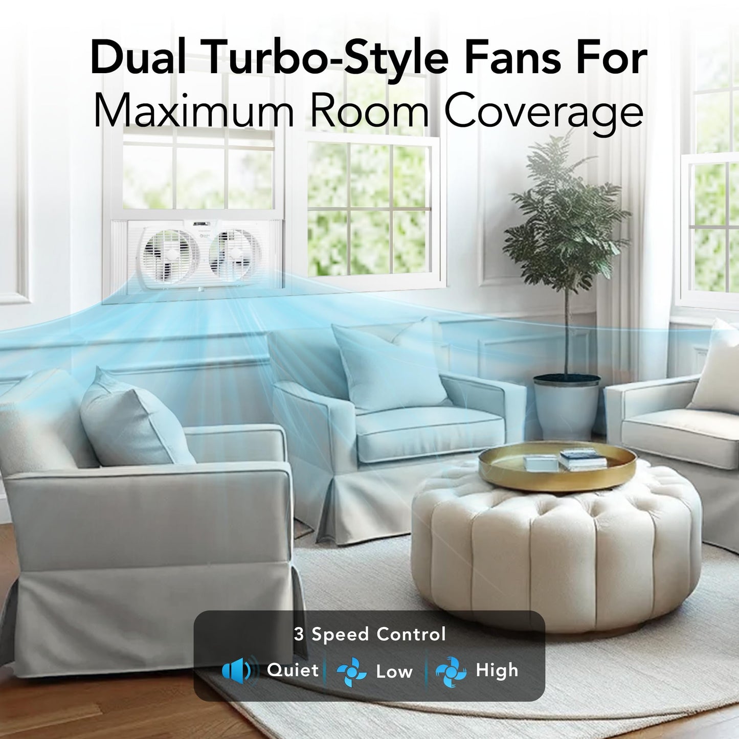 Comfort Zone 9-Inch Dual Window Fan with Exhaust