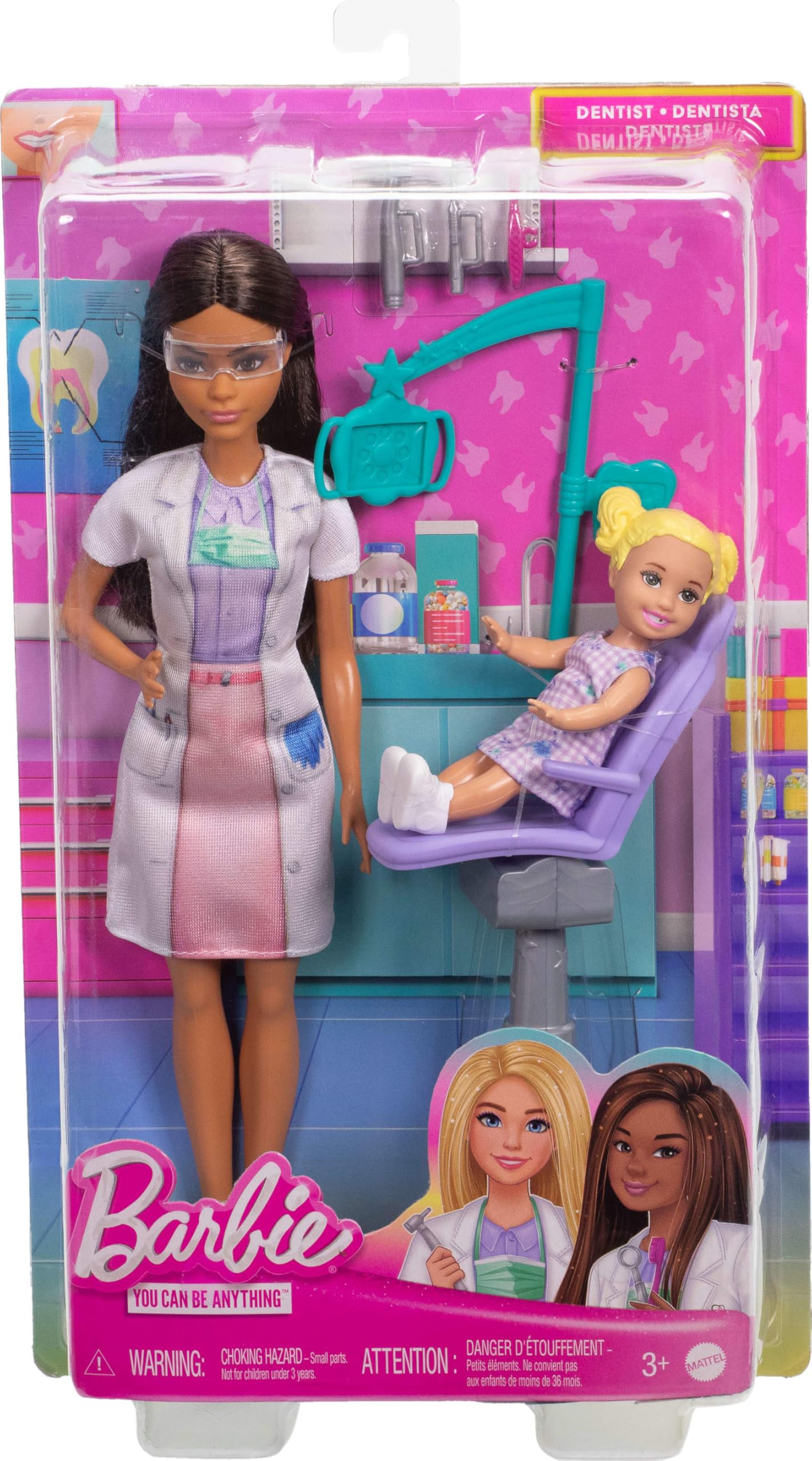 Barbie Dentist Playset with Brunette Doll and Accessories
