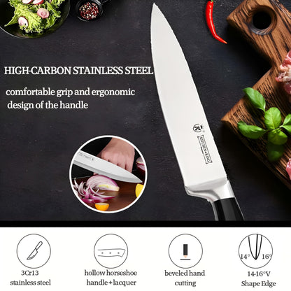 9-Piece Black Kitchen Knife Set with Block