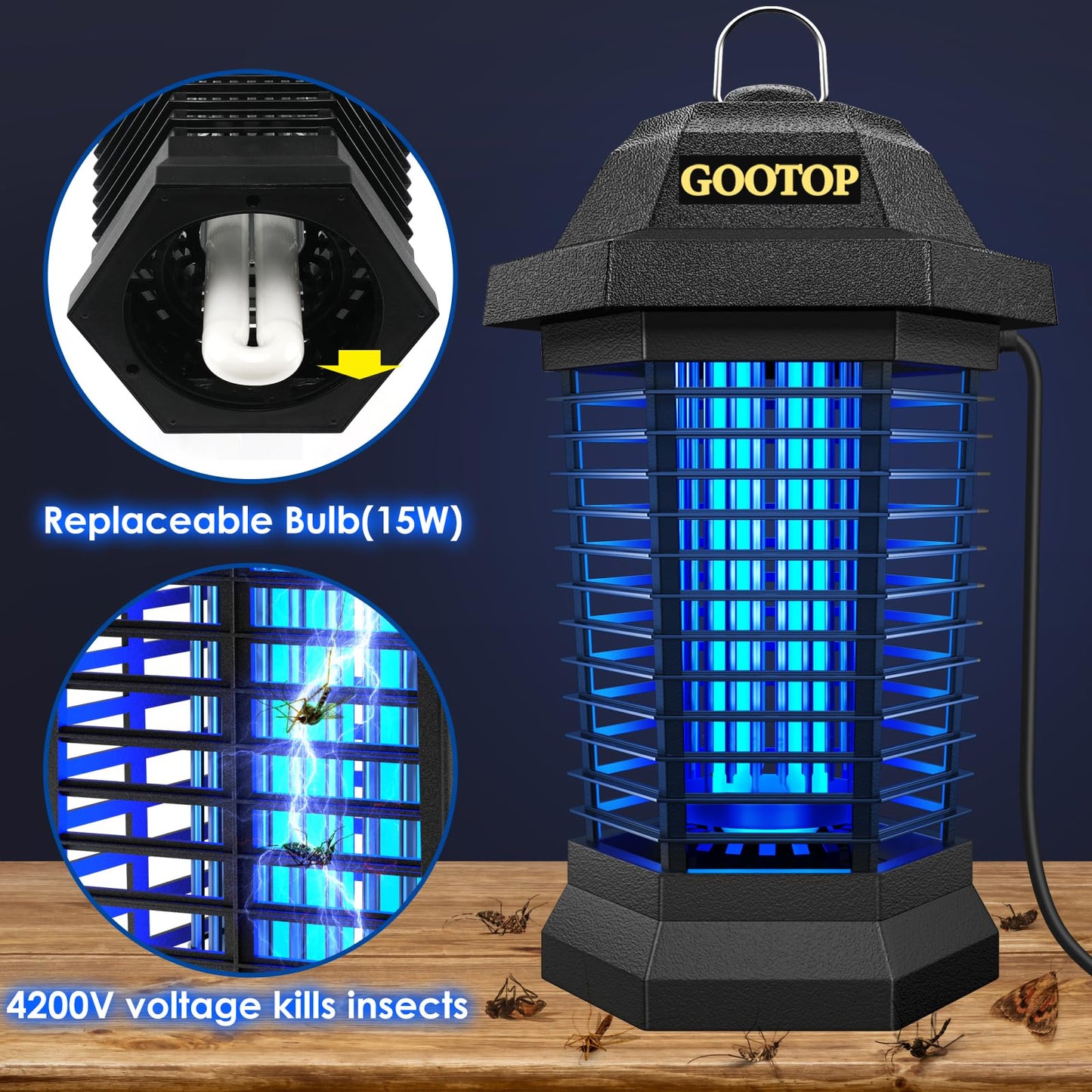 GOOTOP Electric Mosquito Zapper for Indoor Outdoor