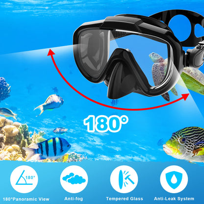 Kids Snorkel Set with Anti-Fog Glass Lens