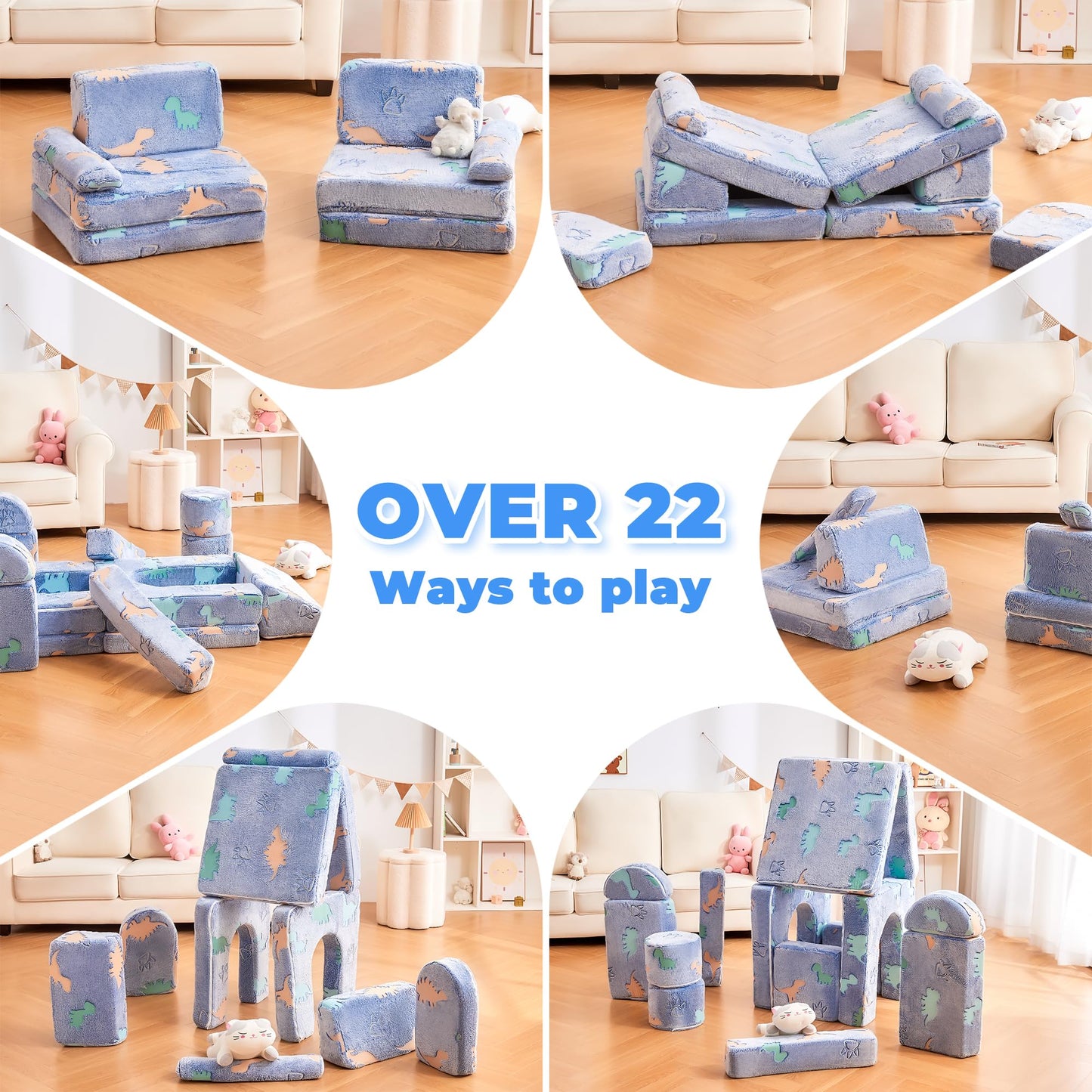 Modular Kids Play Couch - Convertible Foam Sofa